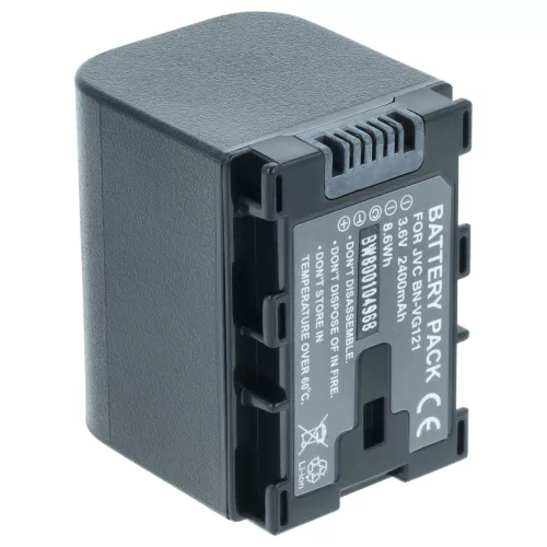 VHBW Video Camera Battery BN-VG121, BN-VG121AC, BN-VG121E, BN-VG121SU - 2400 mAh 3.6 V Li-Ion