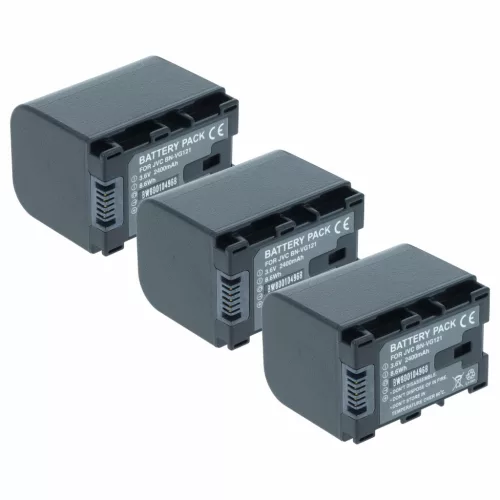 VHBW Video Camera Battery BN-VG121, BN-VG121AC, BN-VG121E, BN-VG121SU - 2400 mAh 3.6 V Li-Ion