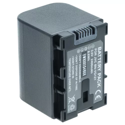 VHBW Video Camera Battery BN-VG121, BN-VG121AC, BN-VG121E, BN-VG121SU - 2400 mAh 3.6 V Li-Ion