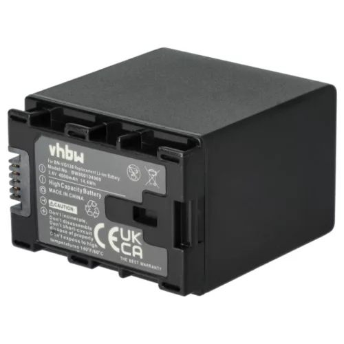 VHBW Videokamera Akku BN-VG138SU, BN-VG138, BN-VG138E, BN-VG138AC - 4000 mAh 3,6 V Li-Ion
