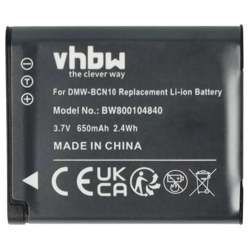 VHBW Battery Leica BP-DC14E, BP-DC14 - 650 mAh 3.7 V Li-Ion