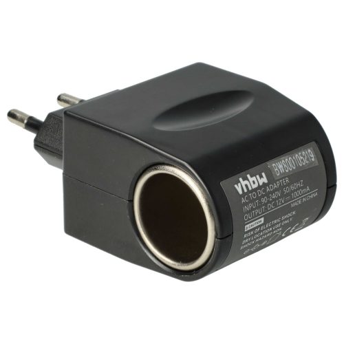 VHBW Autós Adapter 12 V Autós Töltő - 220 V Hálózati Tápellátás - 1000 mA