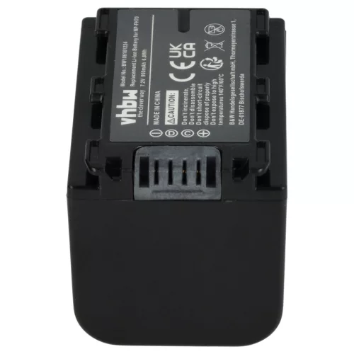 VHBW Videokamera Akku NP-FH50, NP-FH100, NP-FH70, NP-FH60, NP-FH40 - 950 mAh 7,2 V Li-Ion