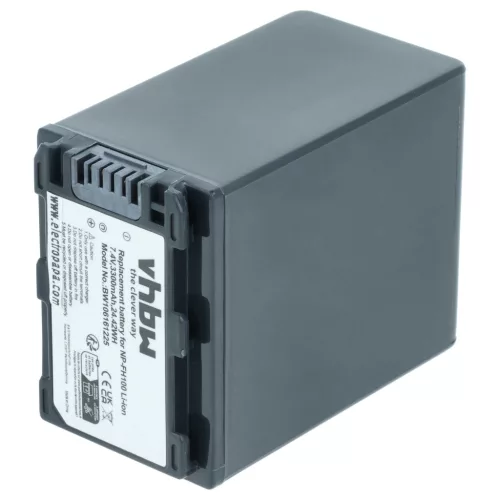 VHBW Video Camera Battery NP-FH50, NP-FH100, NP-FH70, NP-FH40 - 3300 mAh 7.4 V Li-Ion