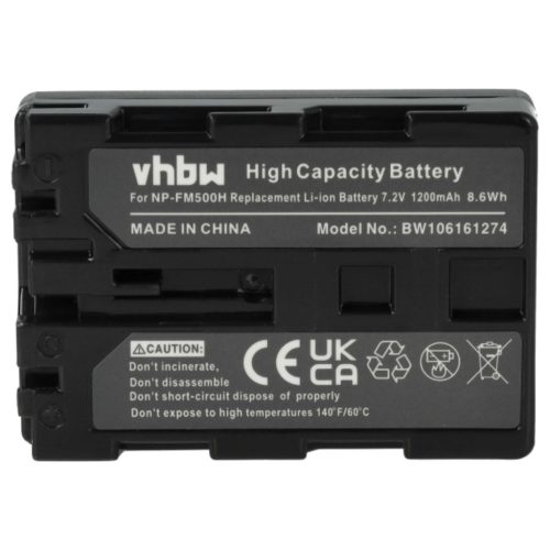 VHBW Battery instead of Sony NP-FM500H - 1200 mAh 7.2 V Li-Ion