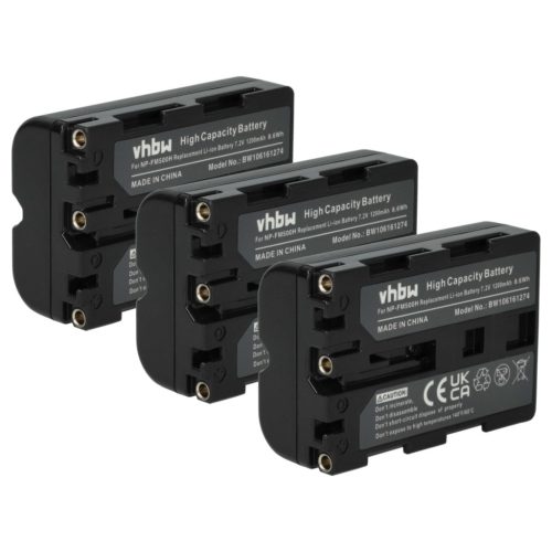 VHBW Battery instead of Sony NP-FM500H - 1200 mAh 7.2 V Li-Ion