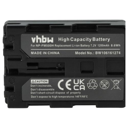 VHBW Battery instead of Sony NP-FM500H - 1200 mAh 7.2 V Li-Ion