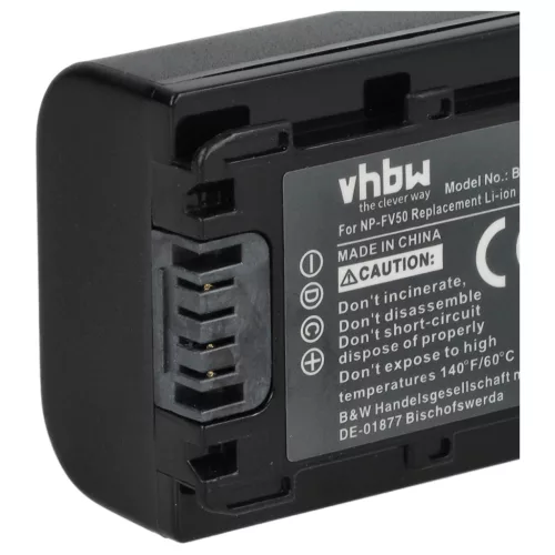 VHBW Video Camera Battery NP-FV40, NP-FV50, NP-FV30 - 600 mAh 7.2 V Li-Ion
