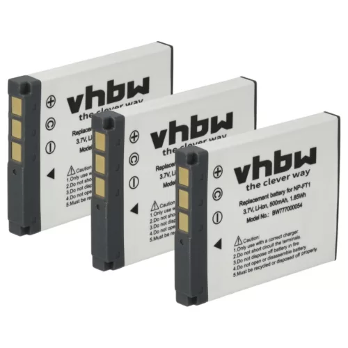 VHBW Battery replacement for Sony NP-FT1 - 500 mAh 3.6 V Li-Ion
