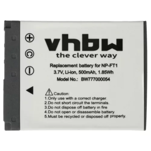 VHBW Battery replacement for Sony NP-FT1 - 500 mAh 3.6 V Li-Ion