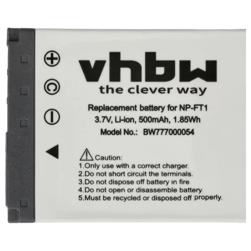 VHBW Battery replacement for Sony NP-FT1 - 500 mAh 3.6 V Li-Ion