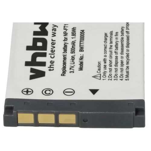 VHBW Battery replacement for Sony NP-FT1 - 500 mAh 3.6 V Li-Ion