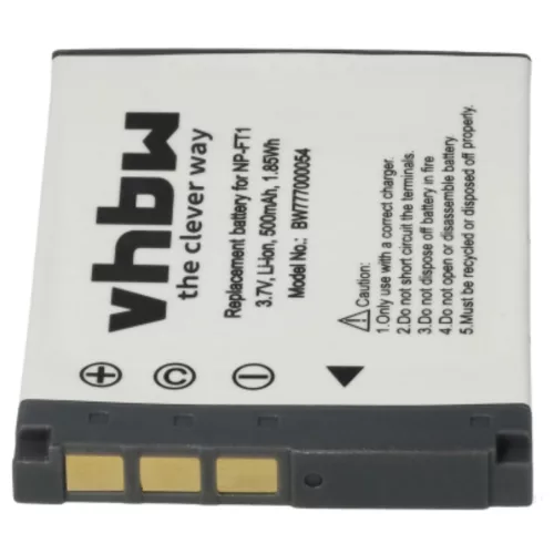 VHBW Battery replacement for Sony NP-FT1 - 500 mAh 3.6 V Li-Ion