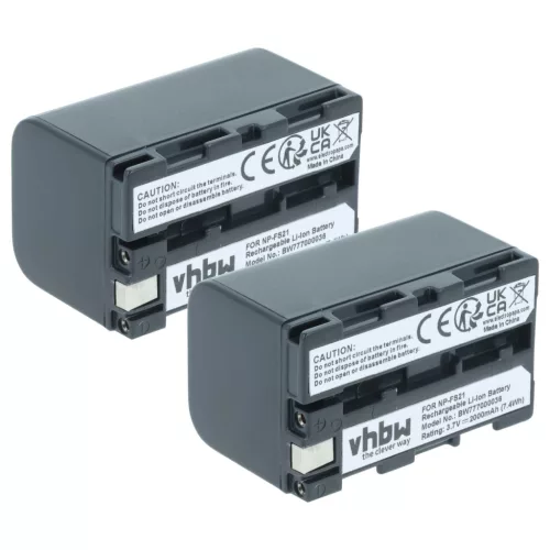 VHBW Video Camera Battery NP-FM11, NP-FS10, NP-F11, NP-FM10, NP-F10 - 2000 mAh 3.6 V Li-Ion