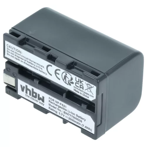 VHBW Video Camera Battery NP-FM11, NP-FS10, NP-F11, NP-FM10, NP-F10 - 2000 mAh 3.6 V Li-Ion
