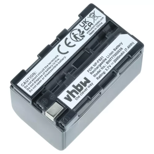 VHBW Video Camera Battery NP-FM11, NP-FS10, NP-F11, NP-FM10, NP-F10 - 2000 mAh 3.6 V Li-Ion