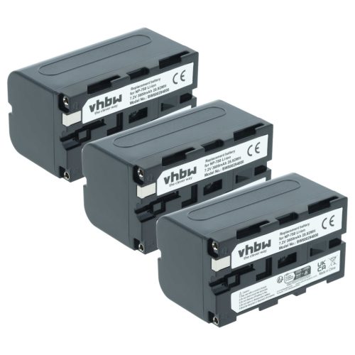 Camera 3x Battery replaces Grundig BP-10, BP-9, BP-8 - 3600 mAh 7.2 V Li-Ion