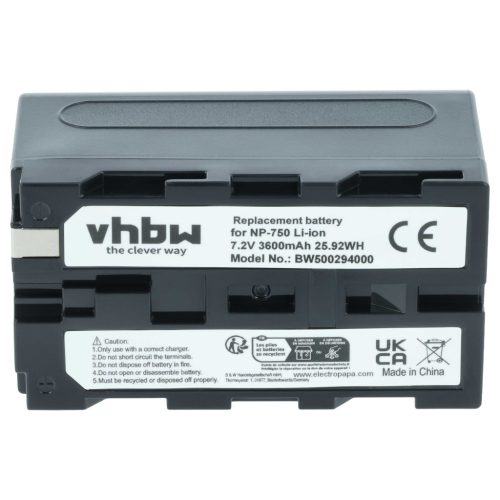 Camera 3x Battery replaces Grundig BP-10, BP-9, BP-8 - 3600 mAh 7.2 V Li-Ion