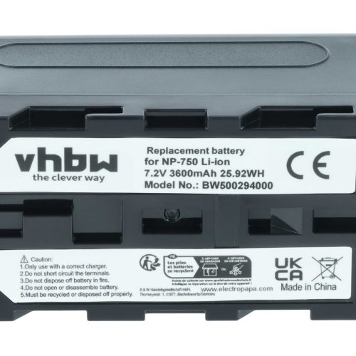 Camera 3x Battery replaces Grundig BP-10, BP-9, BP-8 - 3600 mAh 7.2 V Li-Ion
