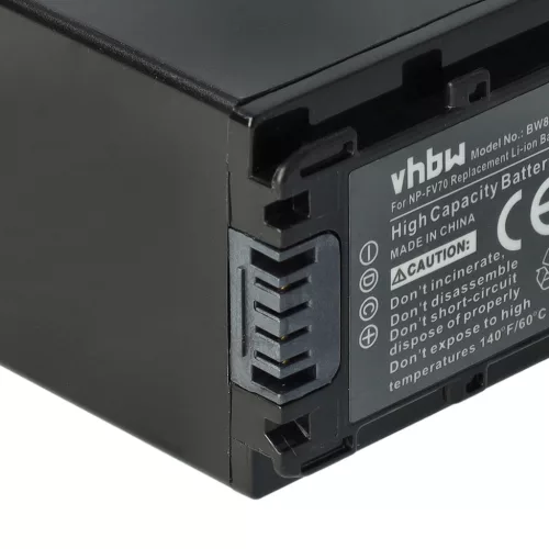 VHBW Video Camera Battery NP-FV40, NP-FV50, NP-FV100, NP-FV60, NP-FV30 - 1300 mAh 7.2 V Li-Ion