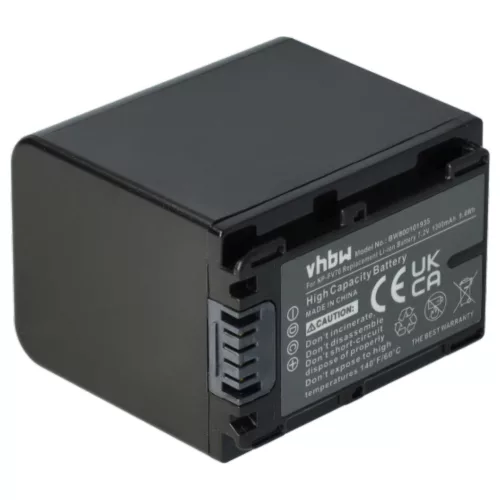 VHBW Video Camera Battery NP-FV40, NP-FV50, NP-FV100, NP-FV60, NP-FV30 - 1300 mAh 7.2 V Li-Ion