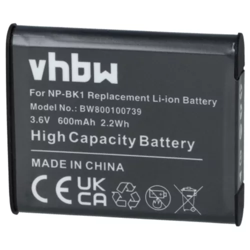 VHBW Akku Sony NP-FK1, NP-BK1 - 600 mAh 3,6 V Li-Ion