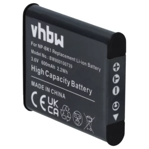 VHBW Akku Sony NP-FK1, NP-BK1 - 600 mAh 3,6 V Li-Ion