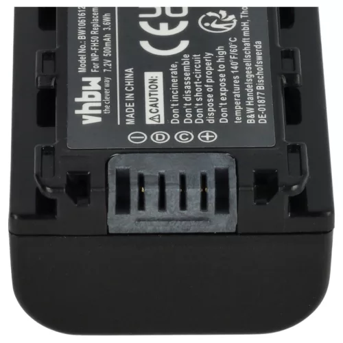VHBW Videokamera Akku NP-FH50, NP-FH100, NP-FH70, NP-FH40 - 500 mAh 7,2 V Li-Ion