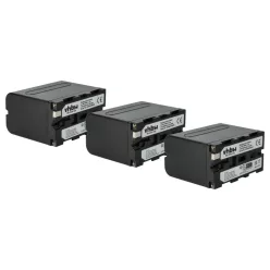   Camera 3x Battery replaces Sony NP-F930, NP-F960, NP-F950, NP-F950/B, NP-F930/B - 6000 mAh 7.2 V Li-Ion