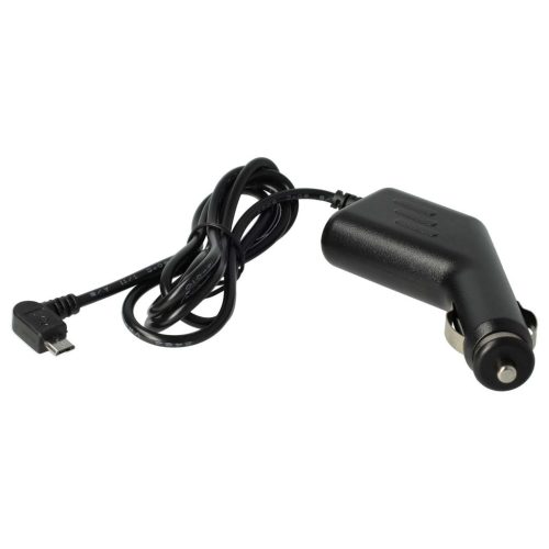 VHBW Micro-USB Car Charging Cable 1.0 for Elegant Olympia Devices such as Smartphones, GPS, Satellite Navigators, 90° Connector