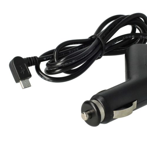 VHBW Micro-USB Car Charging Cable 1.0 for Elegant Olympia Devices such as Smartphones, GPS, Satellite Navigators, 90° Connector