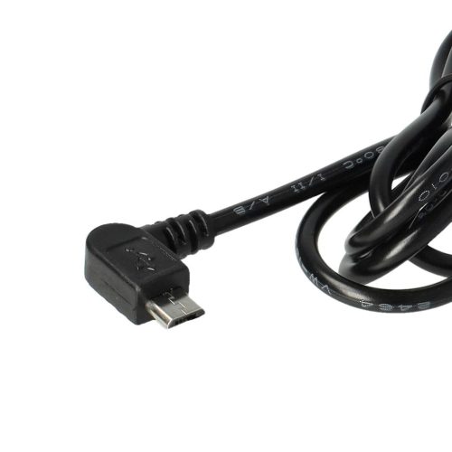 VHBW Micro-USB Car Charging Cable 1.0 for Elegant Olympia Devices such as Smartphones, GPS, Satellite Navigators, 90° Connector