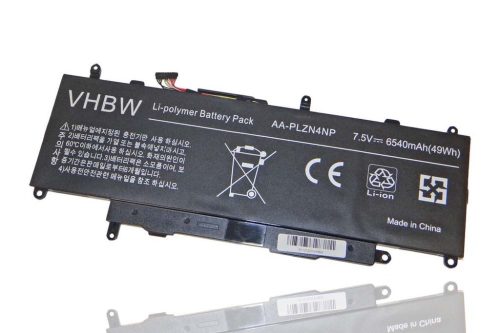 VHBW Notebook Battery for Samsung AA-PLZN4NP - 6540 mAh 7.5 V Li-Polymer, black