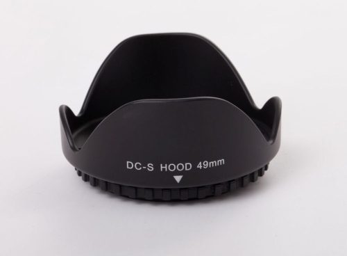 VHBW 49 mm Lens Hood, Black, Tulip Shape