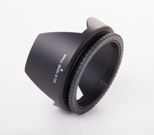 VHBW 77mm Lens Hood, Black, Tulip Shape