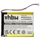 VHBW MP3 Player Battery for Samsung A157336004752 - 450 mAh 3.7 V Li-Polymer
