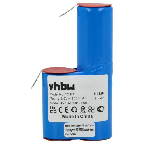 VHBW Elektrischer Raspel Akku BF11957 - 2000 mAh 3,6 V NiMH