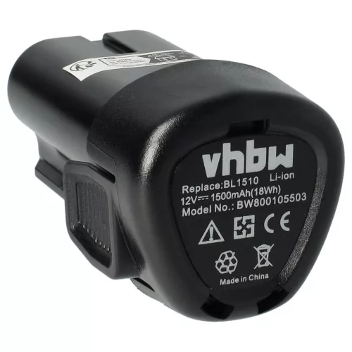 VHBW Akku Black & Decker BL1310, BL1110, LB12, LBXR12 - 1500 mAh, 12V, Li-Ion