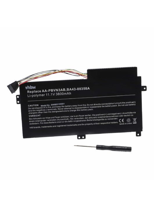 Notebook akkumulátor  Samsung AA-PBVN3AB, BA43-00358A - 3800 mAh 10,8 V Li-Ion, fekete