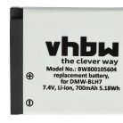 VHBW Panasonic DMW-BLH7E, DMW-BLH7, DMW-BLH7PP Akku - 600 mAh, 7,2 V, Li-Ion mit Informationschip