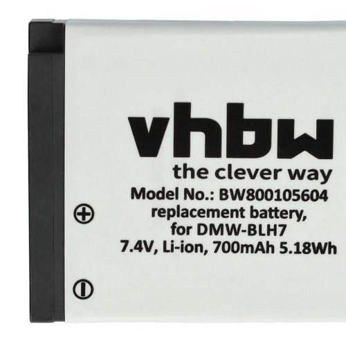 VHBW Panasonic DMW-BLH7E, DMW-BLH7, DMW-BLH7PP Akku - 600 mAh, 7,2 V, Li-Ion mit Informationschip