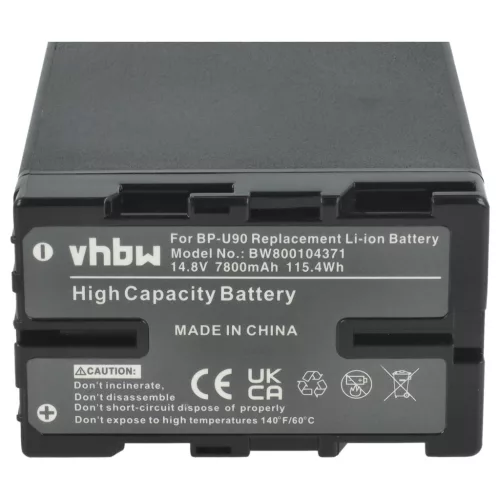 VHBW Videokamera Akku BP-U90, BP-U60, BP-U30, BP-U95 - 7800 mAh 14,8 V Li-Ion