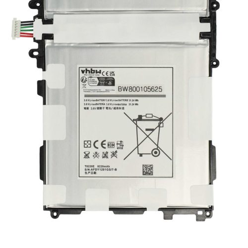 VHBW Tablet Battery Samsung AA1DA04WS/7-B, AA1DA2WS/7-B, AAAD828oS/TB - 8220 mAh 3.8 V Li-polymer