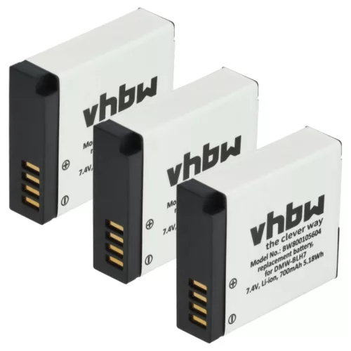 VHBW Battery Panasonic DMW-BLH7E, DMW-BLH7, DMW-BLHPP, DMW-BLH7PP - 600 mAh 7.2 V Li-Ion