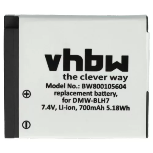 VHBW Battery Panasonic DMW-BLH7E, DMW-BLH7, DMW-BLHPP, DMW-BLH7PP - 600 mAh 7.2 V Li-Ion