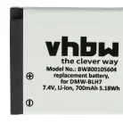 VHBW Battery Panasonic DMW-BLH7E, DMW-BLH7, DMW-BLHPP, DMW-BLH7PP - 600 mAh 7.2 V Li-Ion