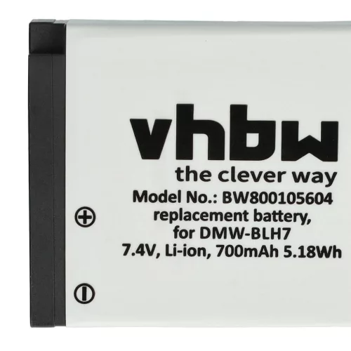 VHBW Battery Panasonic DMW-BLH7E, DMW-BLH7, DMW-BLHPP, DMW-BLH7PP - 600 mAh 7.2 V Li-Ion