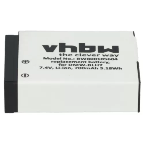VHBW Battery Panasonic DMW-BLH7E, DMW-BLH7, DMW-BLHPP, DMW-BLH7PP - 600 mAh 7.2 V Li-Ion