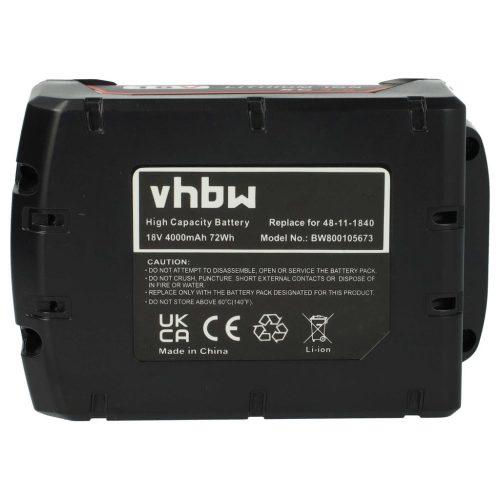 VHBW Electric Power Tool Battery Berner BBP 18, 175187 - 4000 mAh, 18 V, Li-Ion
