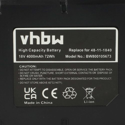VHBW Electric Power Tool Battery Berner BBP 18, 175187 - 4000 mAh, 18 V, Li-Ion